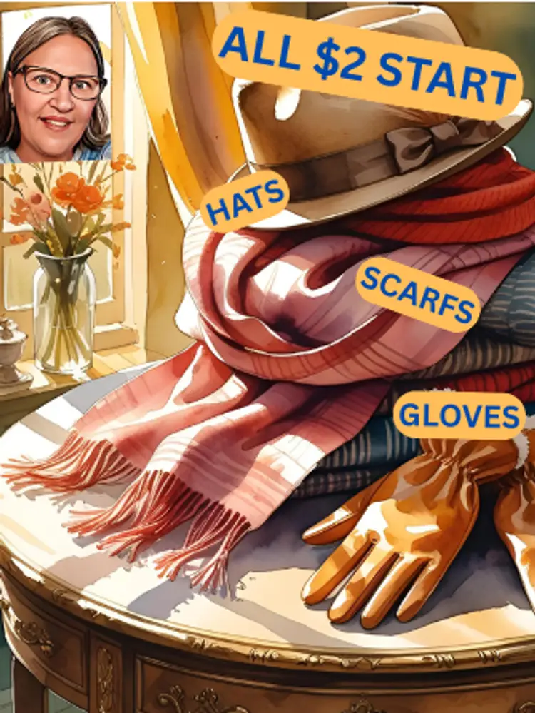 ACCESSORIES, SCARFS, HATS, GLOVES ALL $2 START