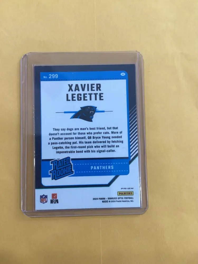 2024 Donruss Optic Football Xavier Legette Green Velocity #299 Rated Rookie RC