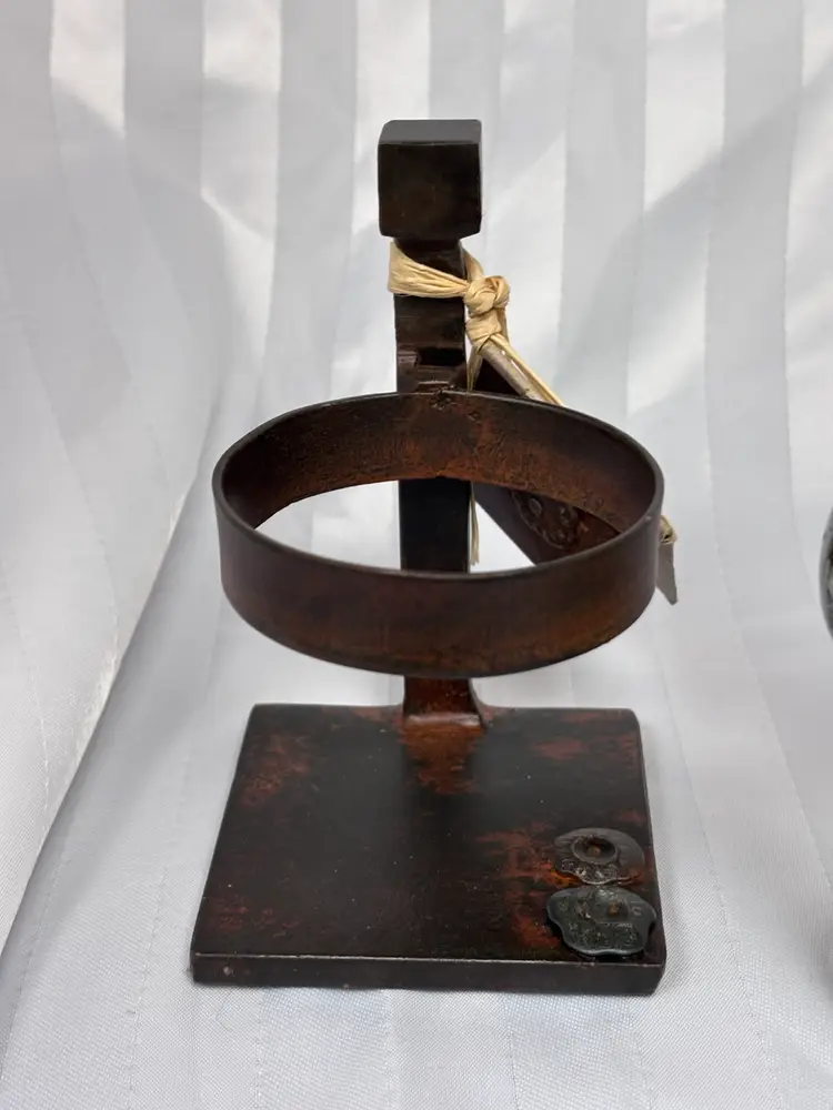 VTG Jan Barboglio Guardian Candle Holder Signed Iron Brutalist Retired NWT