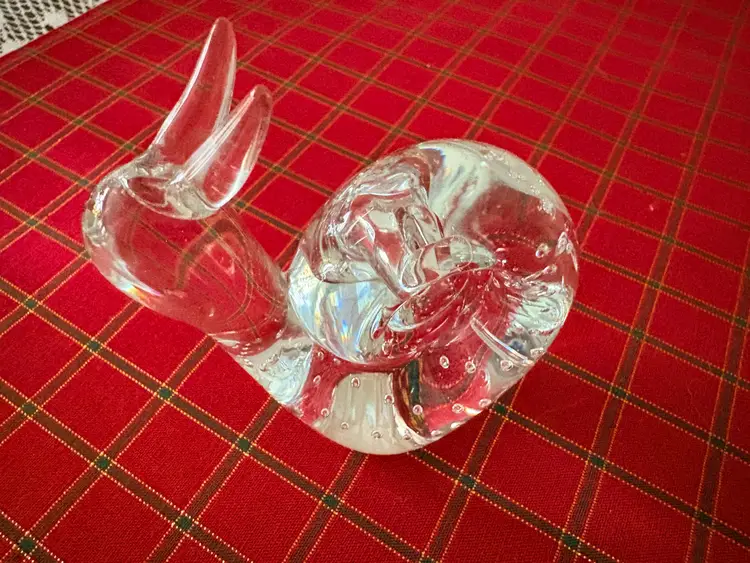 Vintage Glass Snail Paperweight