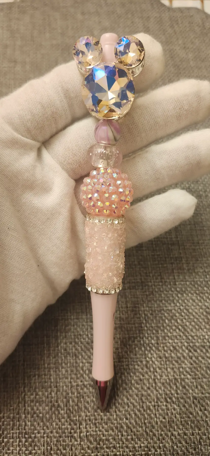 Handmade beaded Mickey pen.