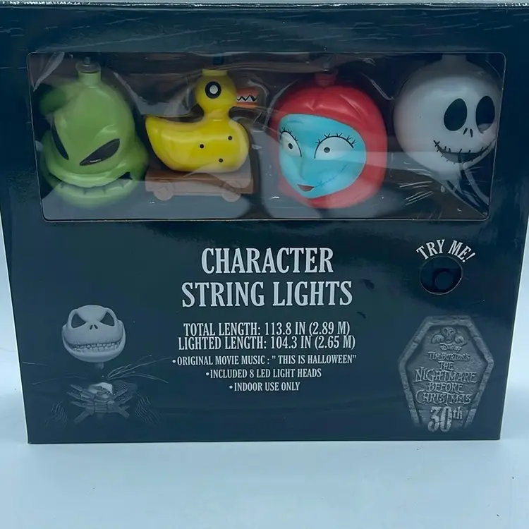 Tim Burton’s the nightmare before Christmas character string light 113.8 inches in length LED lights plays. This is Halloween.