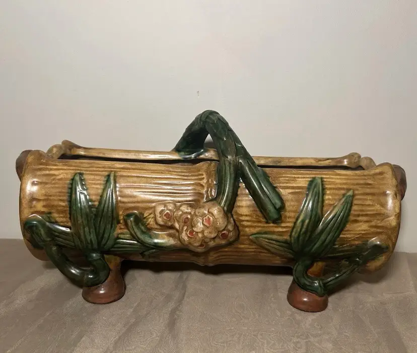 Rare Vintage Weller Pottery Bamboo Planter