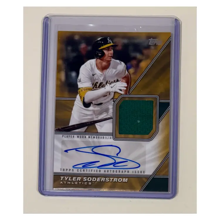 Tyler Soderstrom Relic Auto Gold /50 Oakland Athletics
