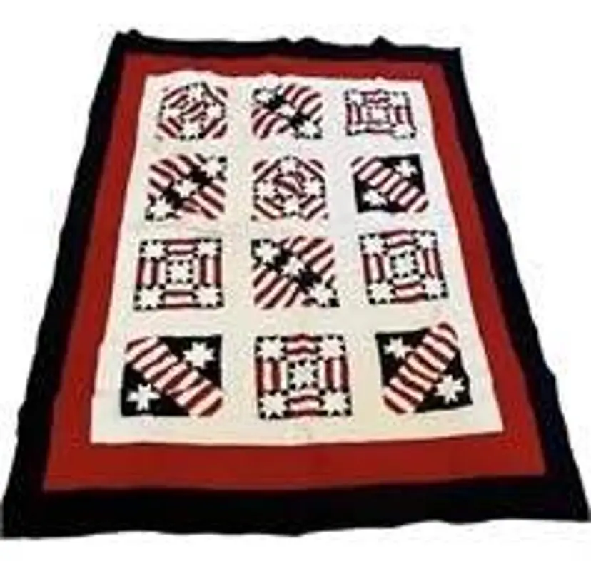 Star-Spangled Quilt: Red White Blue Patriotic Throw