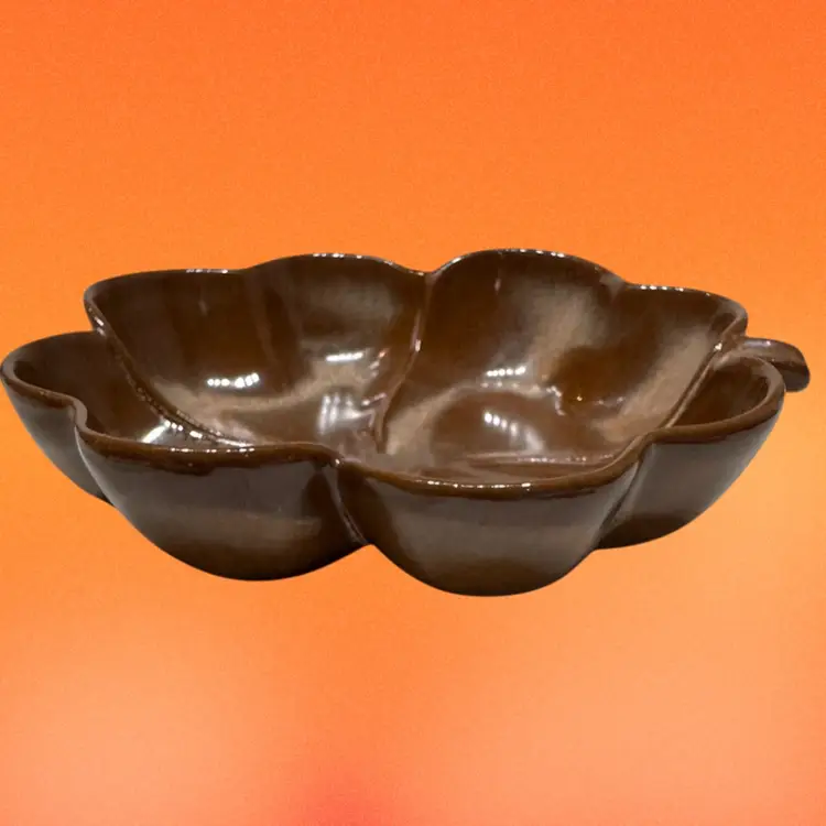 Vintage FRANKOMA #223 Trinket Or Ash Tray Clover Brown Dish