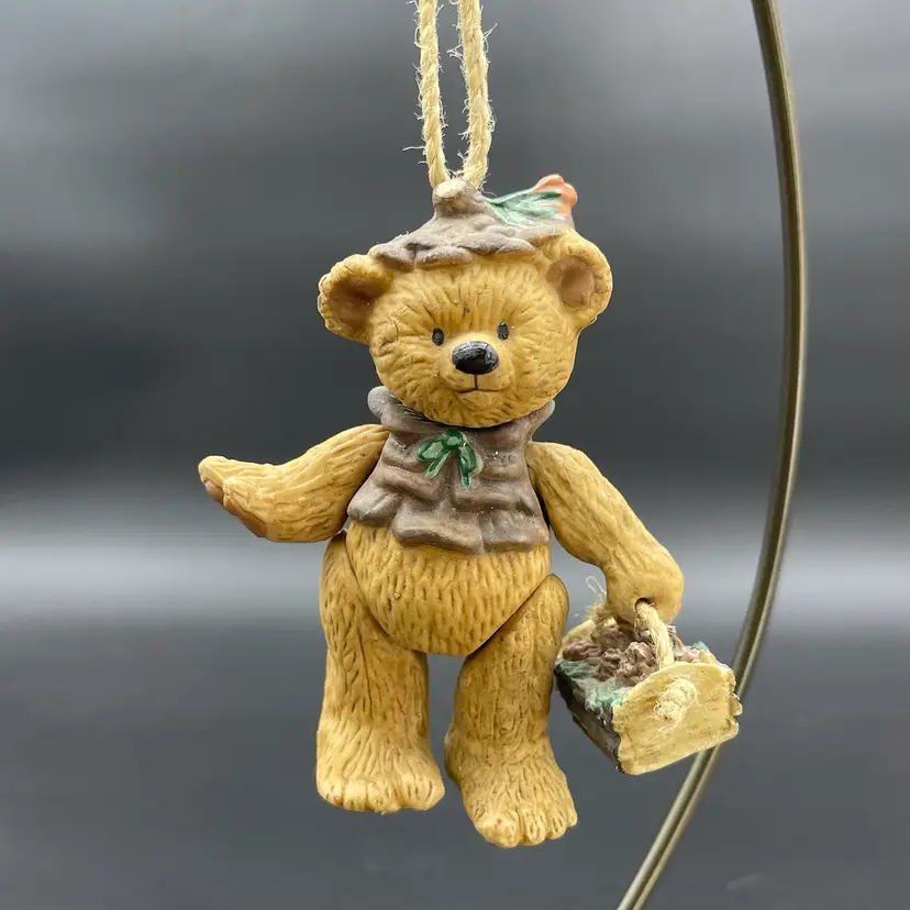 Hallmark Gift Bearers Hanging Christmas Ornament 6th in Series Bear Pinecones