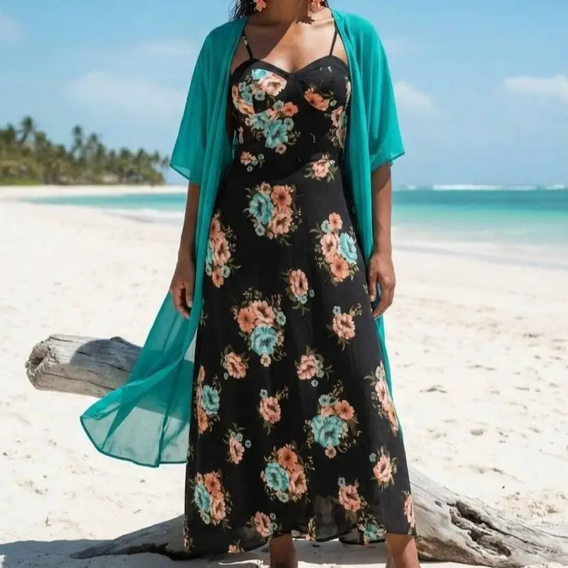 BAND OF THE GYPSIES LADIES STRAPLESS BOHO MAXI DRESS X SMALL NWT