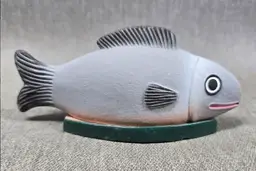 Miniature Pottery Fish Covered Nativity Scene Free Shipping