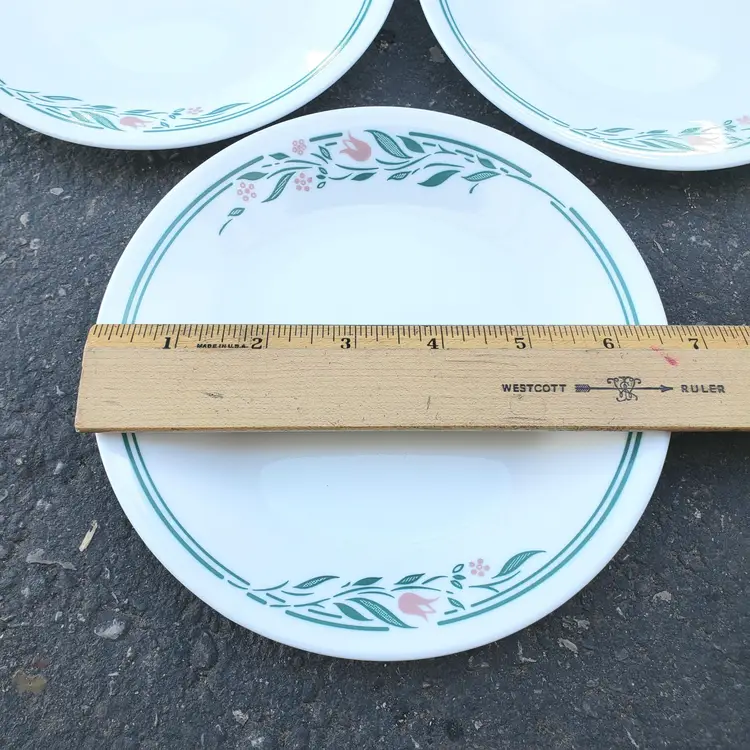 Corelle ROSEMARIE Pattern Bread & Butter Plate 6¾" × 4 Corning Ware Discontinued