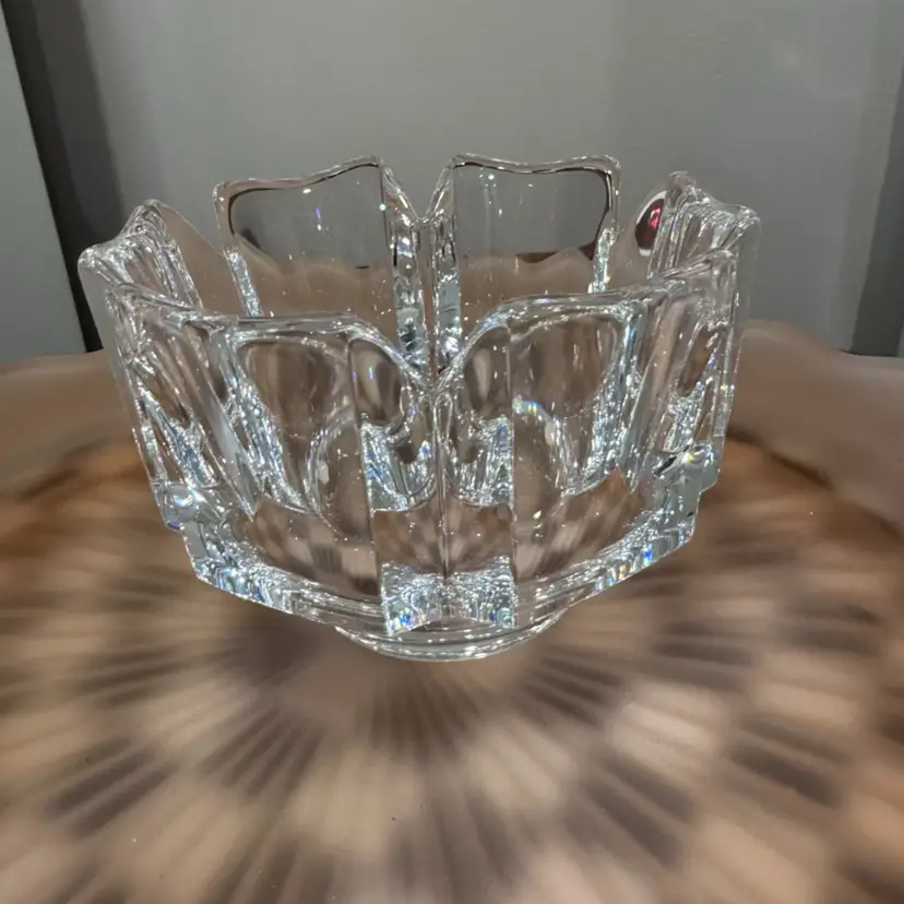 Orrefors Lars Hellsten Crystal Bowl Or Candle Holder