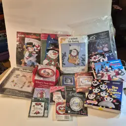 16 Holiday Craft Kits-Cross stitch,  Beadery, Crewel, Canvas, Felt, and More