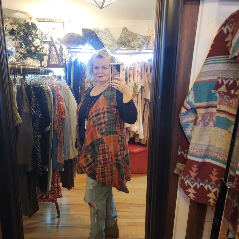 Look of Love Plaid Vest Cardigan/Duster