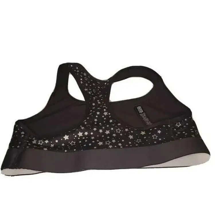 Victoria's Secret Sports Bra Womens XS Black Star Silver Exercise Yoga Fitness
