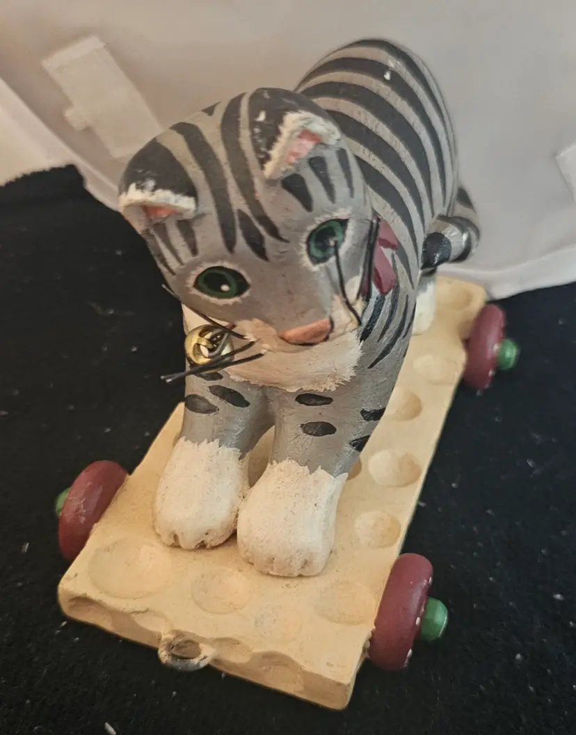 Midwest Cannon Falls Randy Tate Gray Tabby Cat Kitten on Cheese Wagon NO Mouse