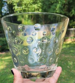 MCM Clear Glass ~ ICE BUCKET ~ Hobnail Design ~ 6" Diameter ~ 5¼" Deep
