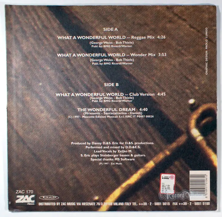 Hello Louis Armstrong - What a Wonderful World (12″ Single) (1997) Vinyl Remix