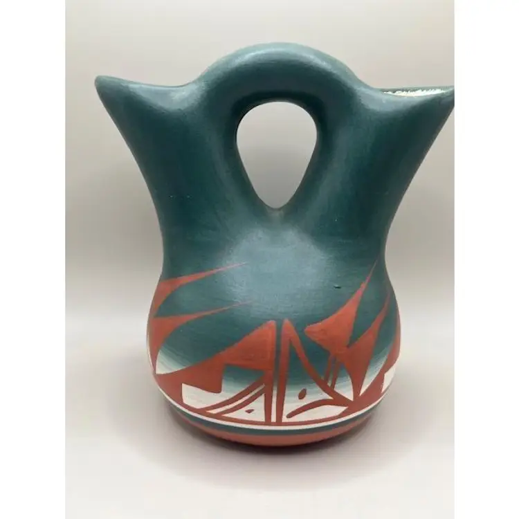 Vintage Hozoni Pottery Native American Wedding Vase - Handcrafted Pottery - 5.5 inches tall