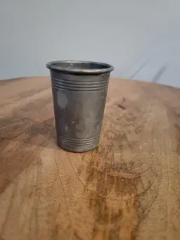 Vintage Aluminum Shot Glass Toothpick Holder