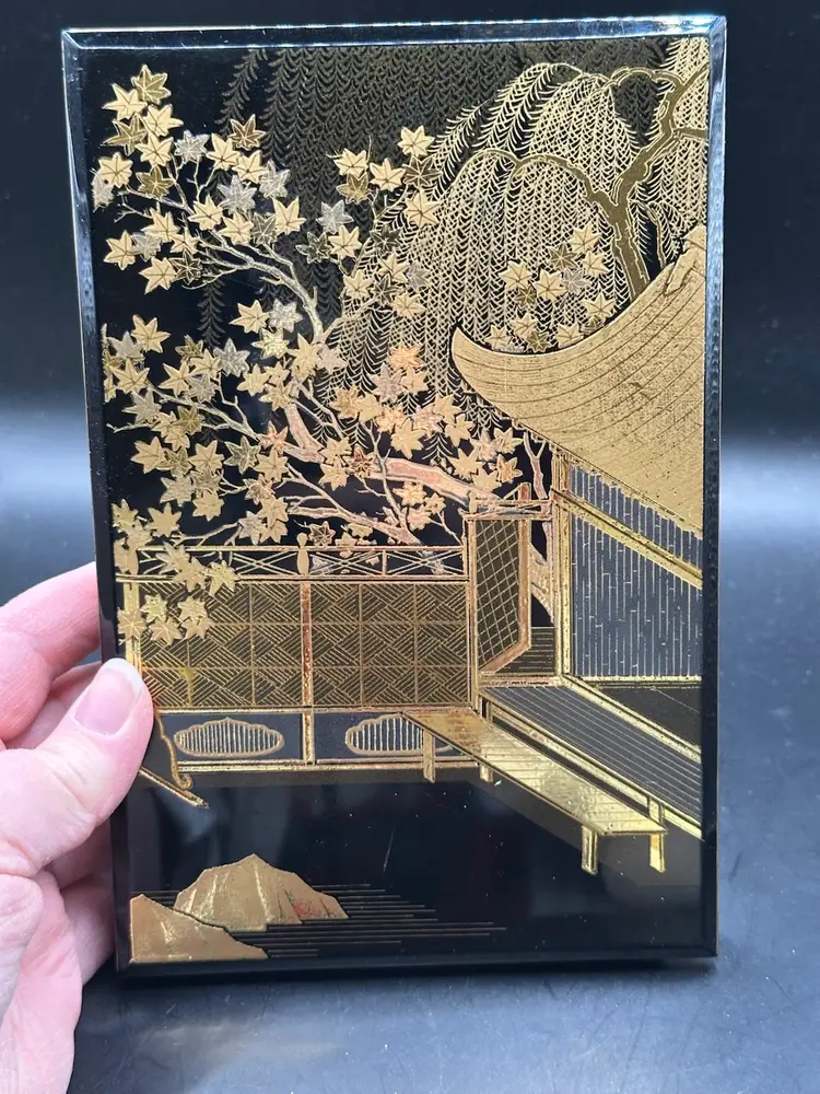Otagiri Black Lacquer “Golden Court” Address Book