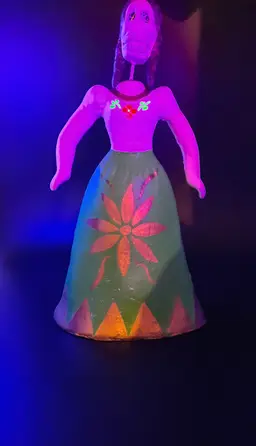 Dia De Los Muertos (Day Of The Dead) Folk Art Figurine Dress Glows