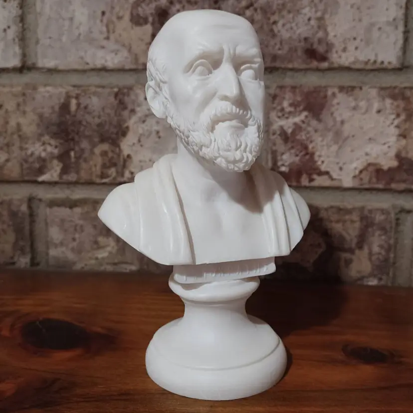 Hippocrates Bust Father of Medicine Greek Alabaster Statue Doctor Medical Student Gift Artemis