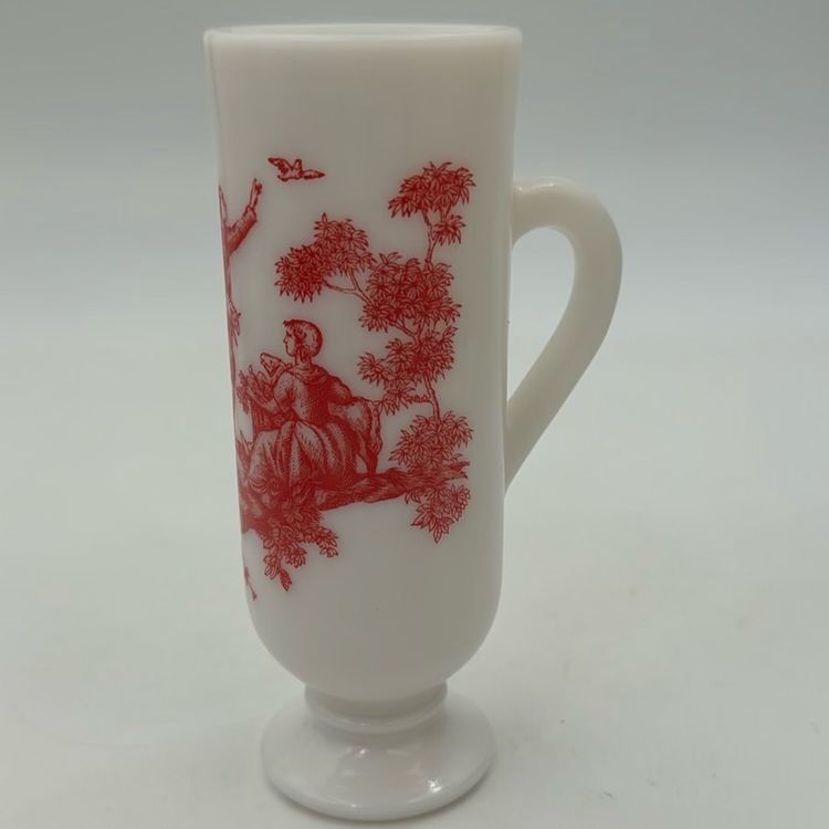 Vintage Milk, Glass, Elegant Pink Rose Small Flower Vase, Perfect For Window Seal Or Exspresso Coffee