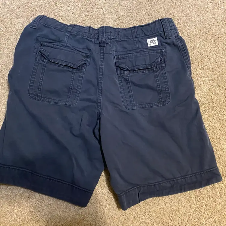 Aeropostale Men's Size 34 Waist Navy Blue Flat Front Chino Shorts
