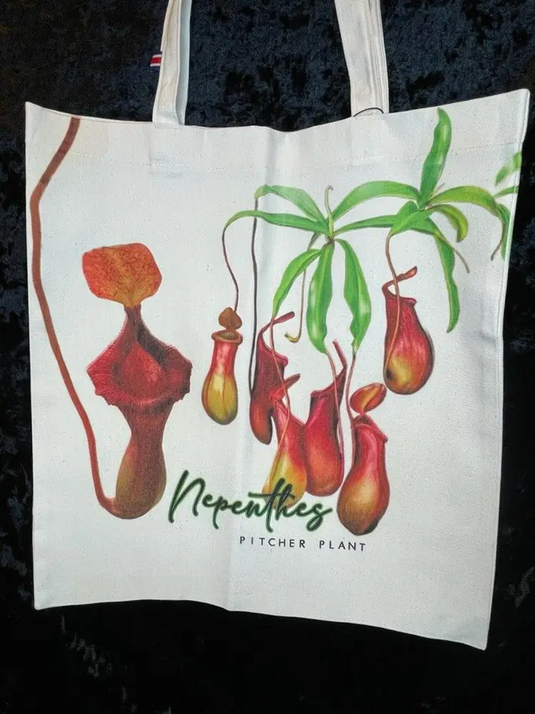 Carnovorous Plant Theme Cotton Canvas Tote Bags
