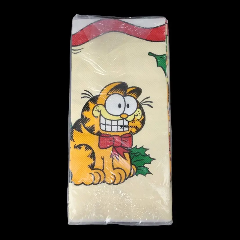 VTG Garfield Tablecloth Christmas Holiday 1978 Paper Disposable Comics Jim Davis