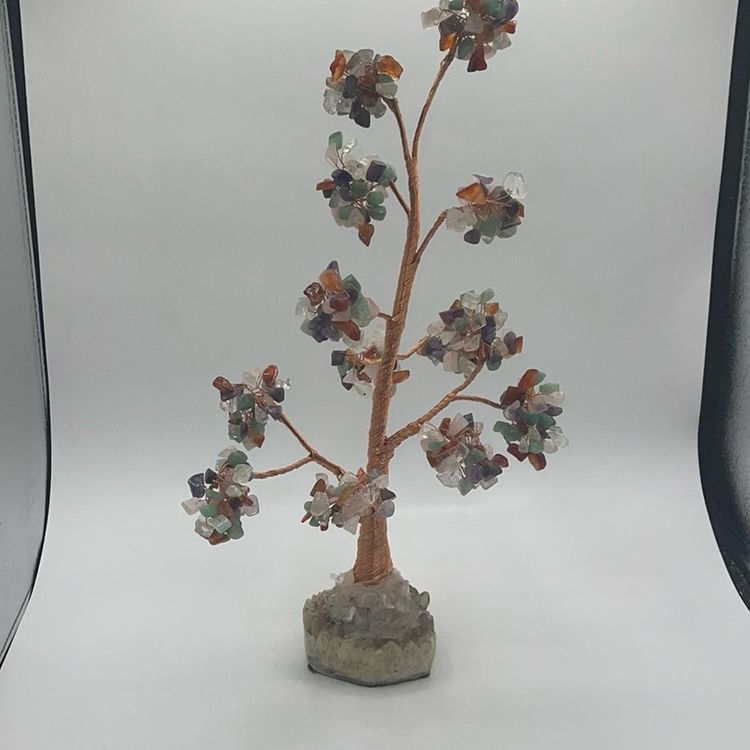18” Tall Gemstone Tree Copper Stone Base Stunning