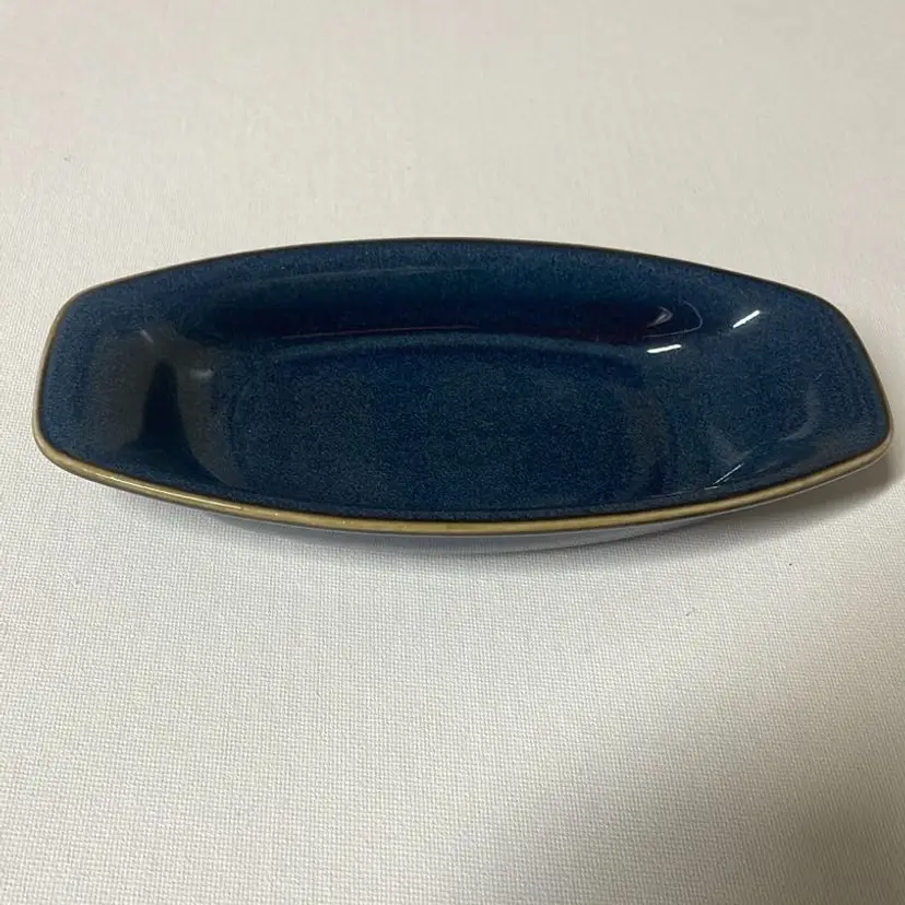Hall China oblong blue dish 4497