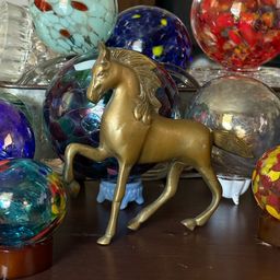 Vintage Heavy Brass Horse