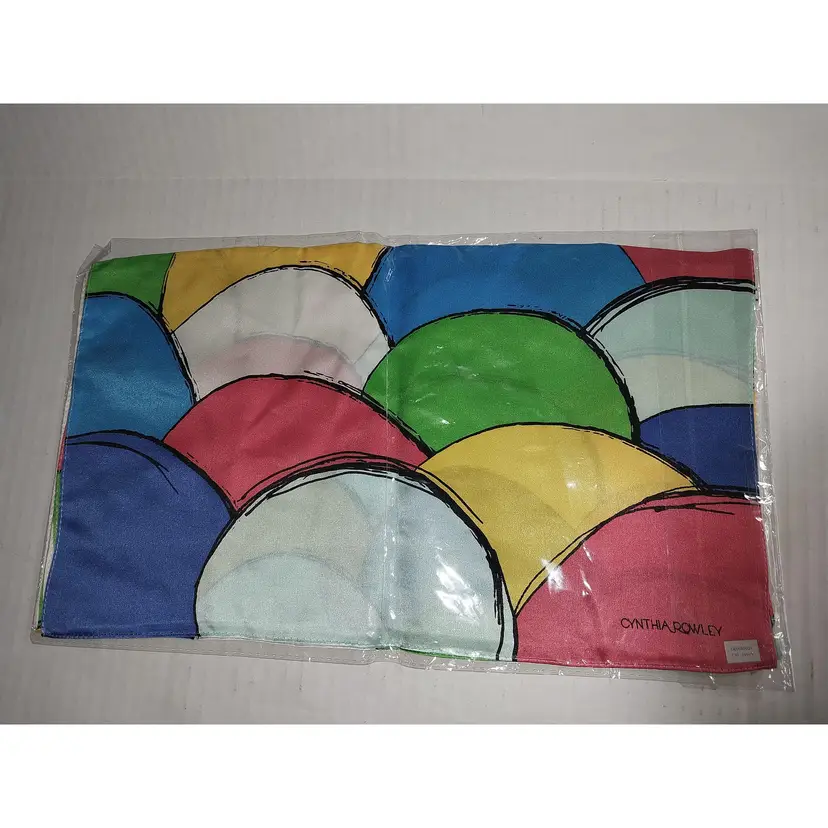 CYNTHIA ROWLEY NIP, MULTI-COLOR Geometric All Silk Women's Long Rectangle Scarf