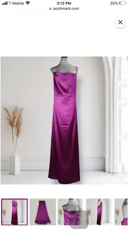 Trish Scully Magenta Pink Satin X Back Drape Front Long Maxi Slip Prom Dress 10*