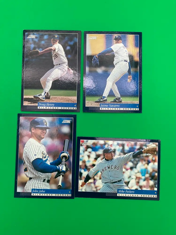 Score 1994 MLB Milwaukee Brewers Lot of 11 Different Trading Cards