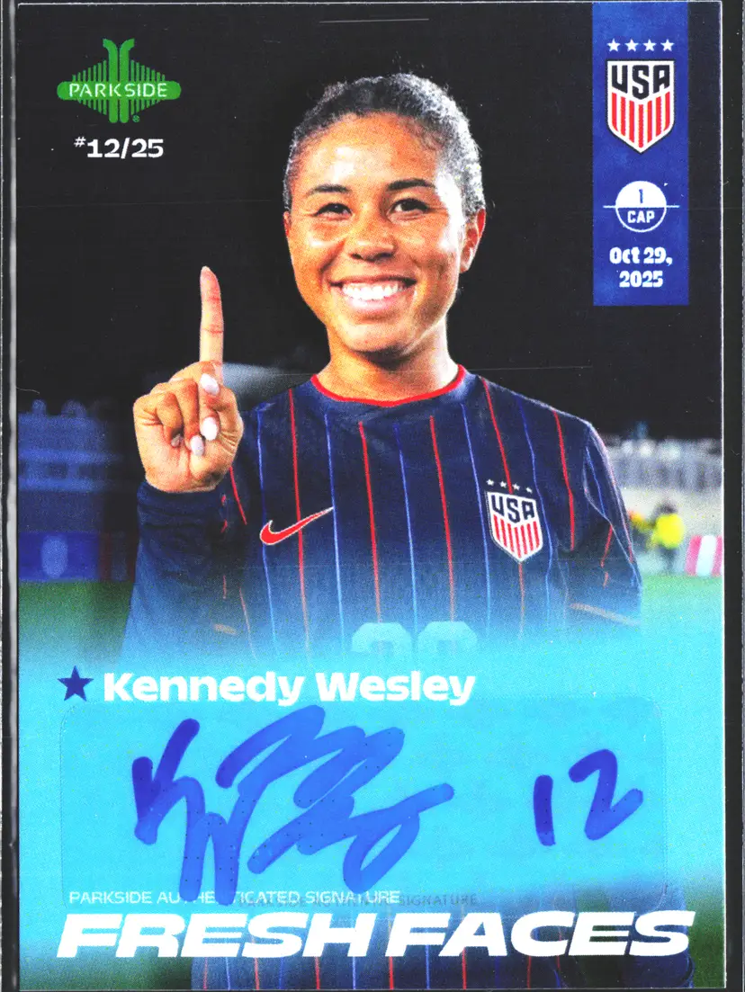 Kennedy Wesley /25 1st USWNT Autograph Soccer Card 2026 Parkside Fresh Faces