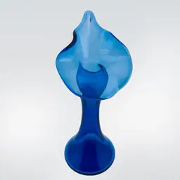 Fenton Vase Blue Jack In The Pulpit Marked On Base 11.5” CottageCore