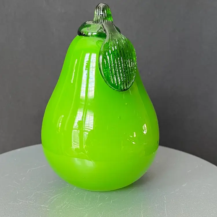Green Glass blown Pear