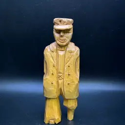 Wooden Hand Carved Sailor Captain Peg Leg 6.25”
