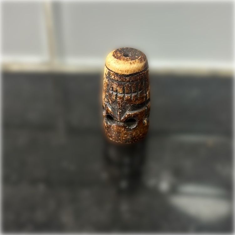 Rare Handcarve Skull COW BONE Bead NAGALAND Pendant
