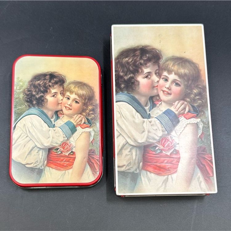 Vintage A Set Of 2 Trinket Tins Hoffmann Swiss Made