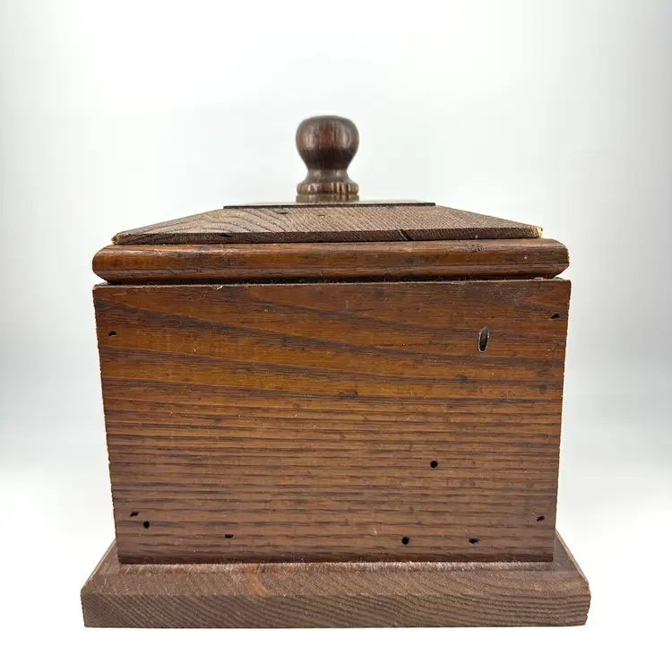 Primitive Wood Wooden Storage Box With Lid