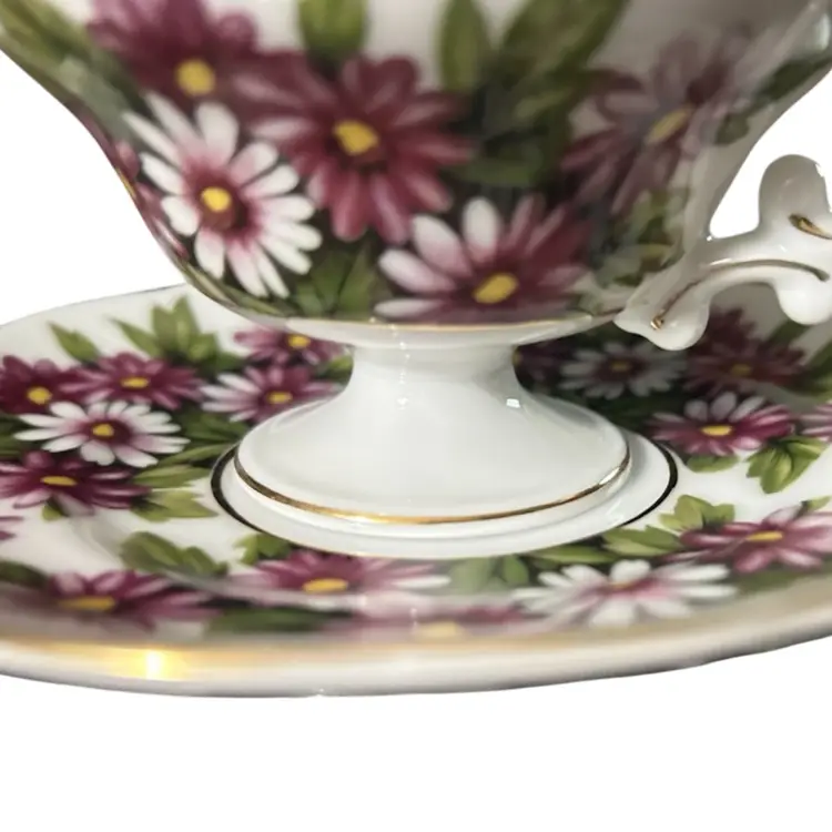 Lovely Michaelmas Daisy Tea Cup And Saucer