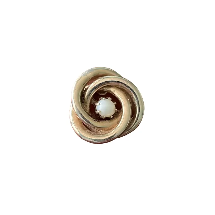 Spiral Brooch Faux Pearl Center
