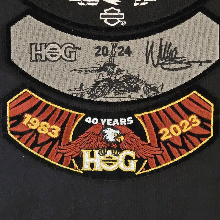 Harley Davidson Patch Lot (3) 2023 - 2025 Rocker HOG Eagle 2023 40 Years Unused