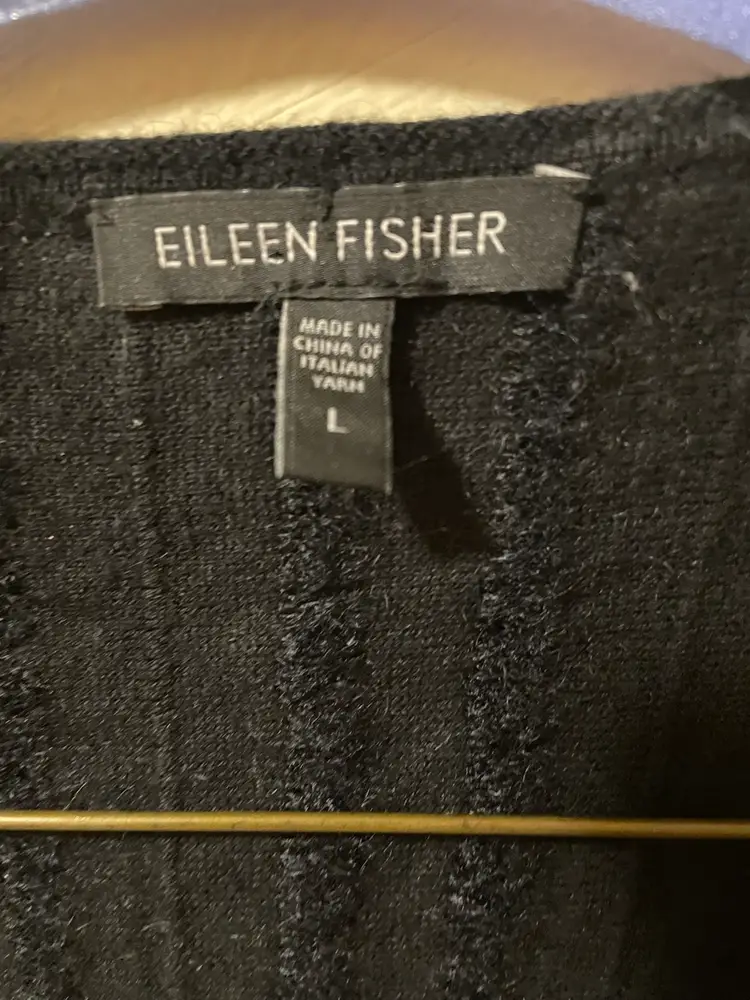 Eileen Fisher Black Textured Cardigan