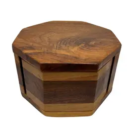 Octagon @ 7 1//2x 4 1/2 Wooden Box With Drawer