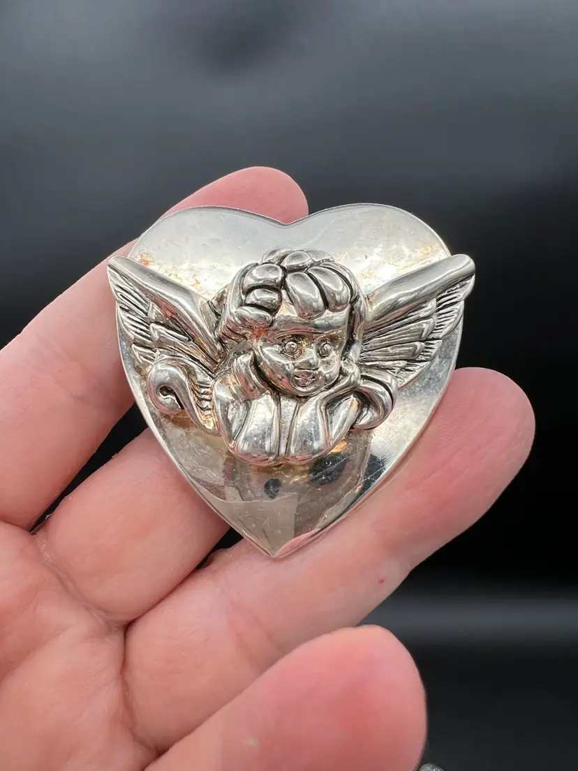 Heart And Cherub Dual Purpose Brooch/Pendant