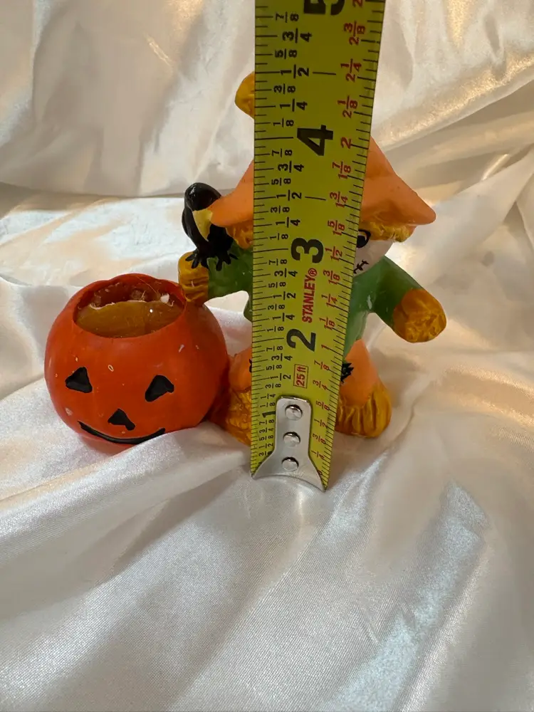 Vintage Scarecrow Pumpkin Figurine